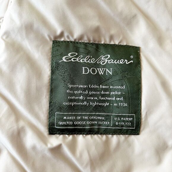 Eddie Bauer Tan Camo Print Quilted Goose Down Puffer Vest - Women's XL - Picture 8 of 12